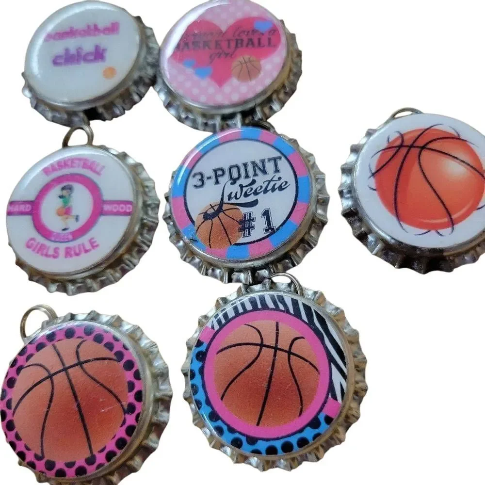 Basketball bottle cap charms